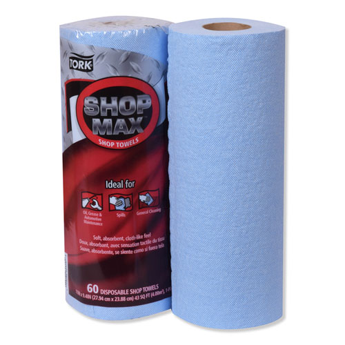 Image of Tork® Advanced Shopmax Wiper 450, 11 X 9.4, Blue, 60/Roll, 30 Rolls/Carton