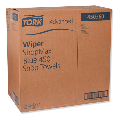 Image of Tork® Advanced Shopmax Wiper 450, 11 X 9.4, Blue, 60/Roll, 30 Rolls/Carton