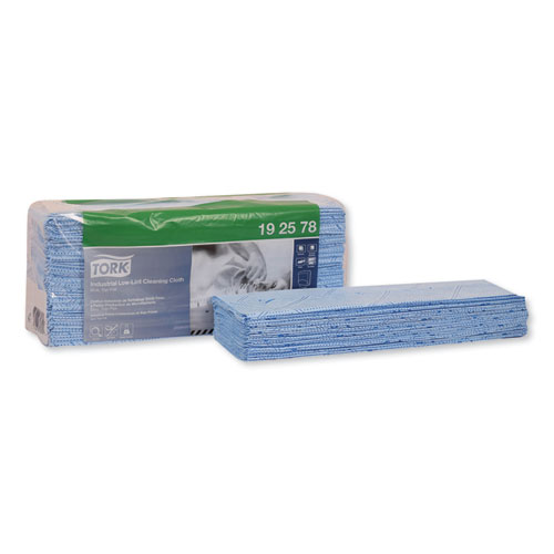 Image of Tork® Low-Lint Cleaning Cloth, 1-Ply, 15.4 X 12.8, Unscented, Blue, 80/Bag, 5 Bags/Carton