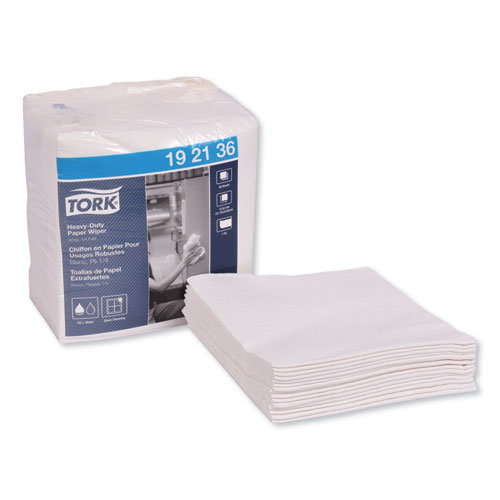 Heavy-Duty Paper Wiper 1/4 Fold, 12.5 x 13, White, 56/Pack, 16 Packs/Carton