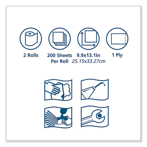 Image of Advanced ShopMax Wiper 450, Centerfeed Refill, 9.9 x 13.1, Blue, 200/Roll, 2 Rolls/Carton