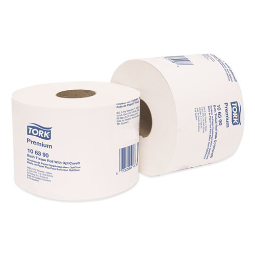 Premium Bath Tissue Roll with OptiCore, Septic Safe, 2-Ply, White, 800 Sheets/Roll, 36/Carton