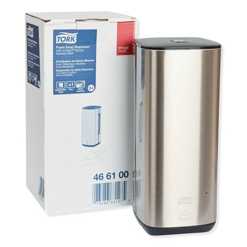Image of Tork® Image Design Foam Skincare Automatic Dispenser With Intuition Sensor, 1 L, 4.5 X 5.12 X 10.62, Stainless Steel