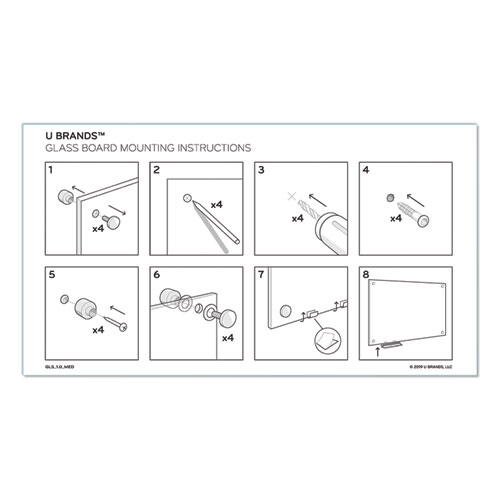 Image of U Brands Magnetic Glass Dry Erase Board Value Pack, 70 X 47, White