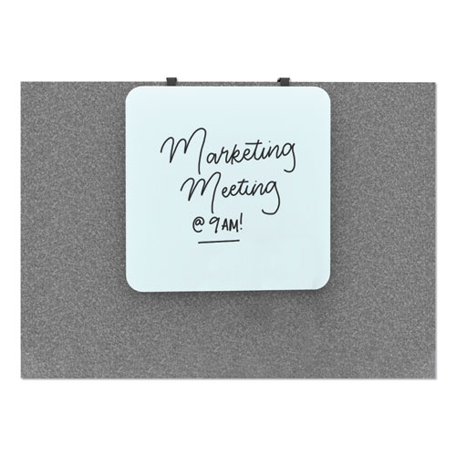 Image of U Brands Cubicle Glass Dry Erase Board, 12 X 12, White Surface