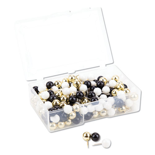 U Brands Fashion Sphere Push Pins, Plastic, Assorted, 0.44", 200/Pack