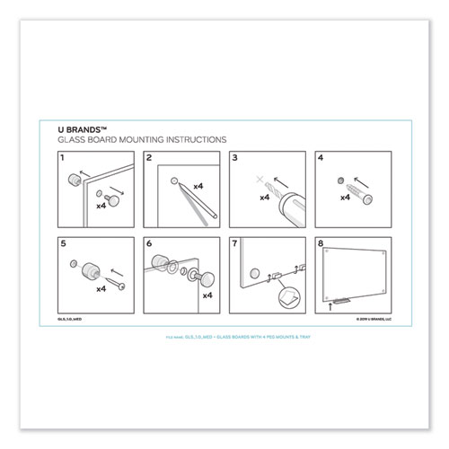 Image of U Brands Magnetic Glass Dry Erase Board Value Pack, 35 X 35, White