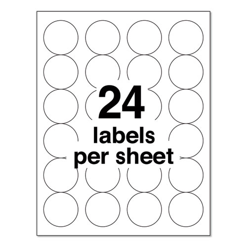 PRINTABLE COLOR LABELS WITH SURE FEED AND EASY PEEL, 1.66" DIA., ASSORTED COLORS, 24/SHEET, 10 SHEETS/PACK