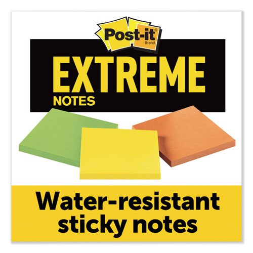 Image of Water-Resistant Self-Stick Notes, 3" x 3", Assorted Colors, 45 Sheets/Pad, 3 Pads/Pack