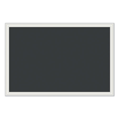 Magnetic Chalkboard with Decor Frame, 30 x 20, Black Surface/White Frame