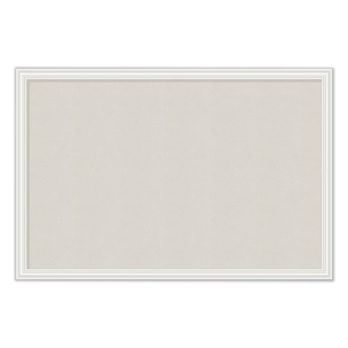 Linen Bulletin Board with Decor Frame, 30 x 20, Natural Surface, White Wood Frame