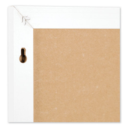 Image of U Brands Linen Bulletin Board With Decor Frame, 30 X 20, Tan Surface, White Wood Frame