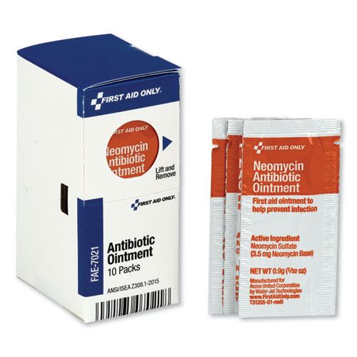 First Aid Only™ SmartCompliance Antibiotic Ointment, 0.9 g Packet, 10/Box