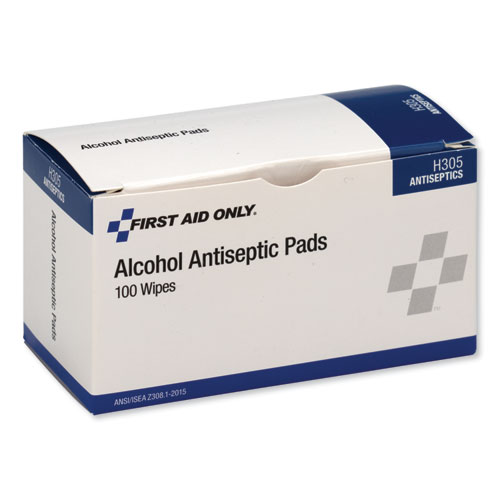 Image of First Aid Only™ Alcohol Cleansing Pads, Dispenser Box, 100/Box
