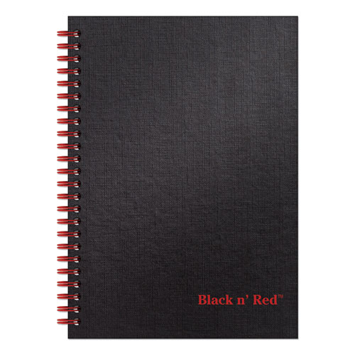 Twinwire Hardcover Notebook, Wide/Legal Rule, Black Cover, 8.25 x 5.88, 70 Sheets | by Plexsupply