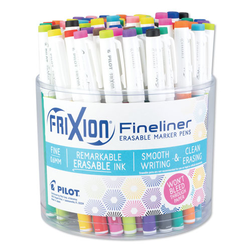 FriXion Erasable Stick Marker Pen, 0.6 mm, Assorted Ink/Barrel, 72/Tub