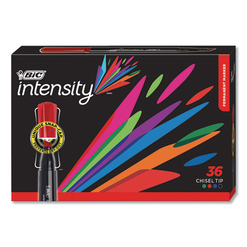 INTENSITY CHISEL TIP PERMANENT MARKER VALUE PACK, BROAD, ASSORTED COLORS, 36/PACK