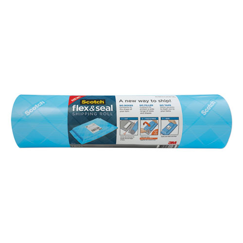 Image of Flex and Seal Shipping Roll, 15" x 10 ft, Blue/Gray