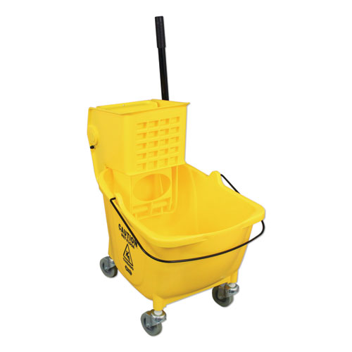 Image of Side-Press Wringer and Plastic Bucket Combo, 12 to 32 oz, Yellow
