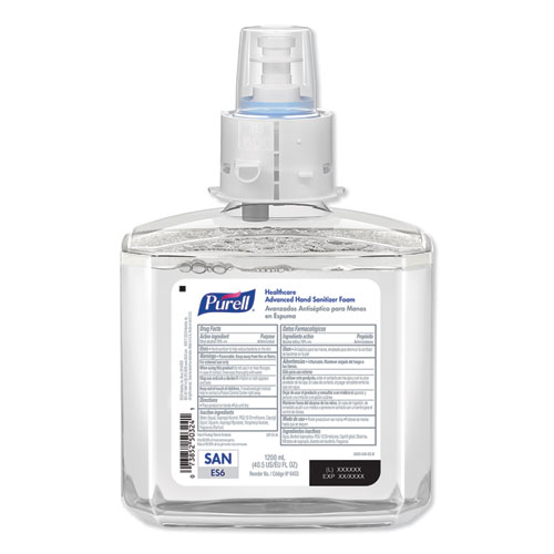 Image of Healthcare Advanced Foam Hand Sanitizer, 1,200 mL, Clean Scent, For ES6 Dispensers, 2/Carton