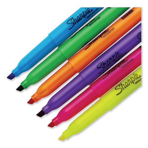 Pocket Style Highlighters, Chisel Tip, Assorted Colors, 24/Pack