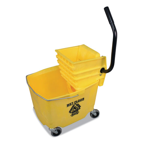Image of Impact® Side-Press Squeeze Wringer/Plastic Bucket Combo, 12 To 32 Oz, Yellow