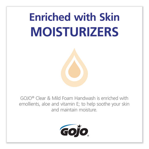 Image of Gojo® Clear And Mild Foam Handwash Refill, For Adx-7 Dispenser, Fragrance-Free, 700 Ml, Clear, 4/Carton