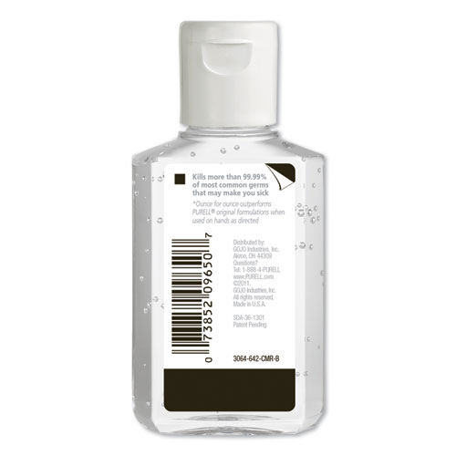 Image of Advanced Refreshing Gel Hand Sanitizer, 2 oz, Flip-Cap Bottle, Clean Scent, 24/Carton