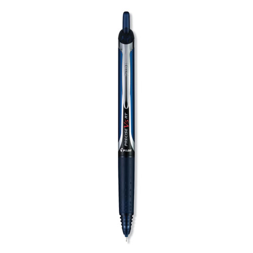 Pilot® Precise V5Rt Roller Ball Pen, Retractable, Extra-Fine 0.5 Mm, Navy Ink, Navy Barrel, Dozen
