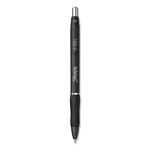 Image of S-Gel High-Performance Gel Pen, Retractable, Medium 0.7 mm, Black Ink, Black Barrel, Dozen