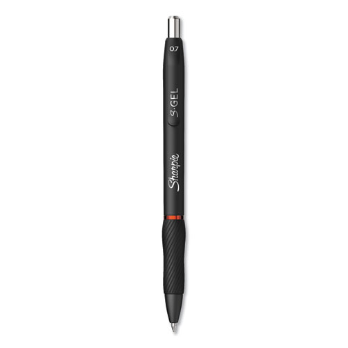 Image of S-Gel High-Performance Gel Pen, Retractable, Medium 0.7 mm, Red Ink, Black Barrel, Dozen