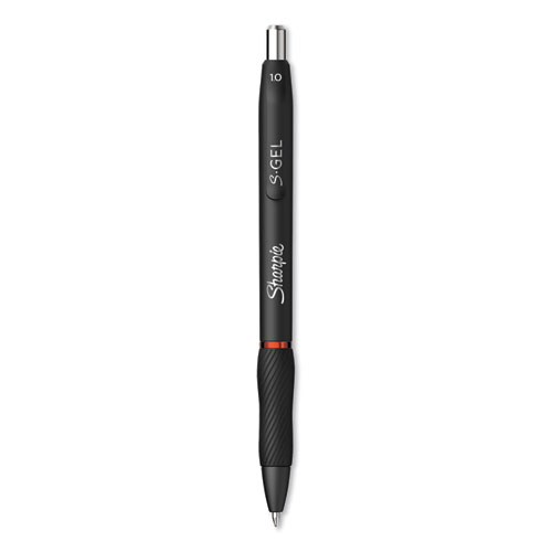 Image of S-Gel High-Performance Gel Pen, Retractable, Bold 1 mm, Red Ink, Black Barrel, Dozen