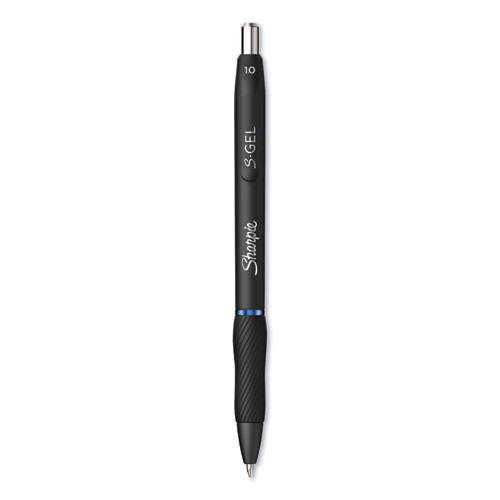 S-Gel High-Performance Gel Pen, Retractable, Bold 1 mm, Blue Ink, Black Barrel, 36/Pack