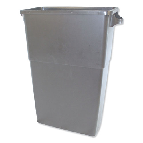 Image of Thin Bin Containers, Rectangular, Polyethylene, 23 gal, Gray