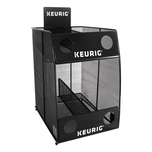 K-Cup Pod Wire Mesh Display Rack 4-Sleeve, 11 x 14 x 15.4, Black