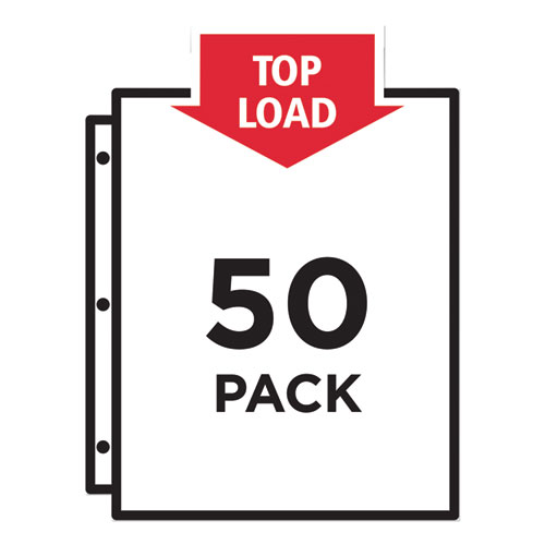 Image of Top-Load Poly Sheet Protectors, Heavy Gauge, Letter, Diamond Clear, 50/Box