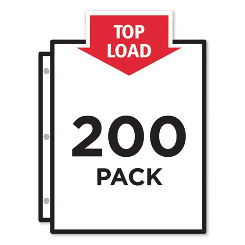 Image of Top-Load Poly Sheet Protectors, Heavyweight, Letter, Nonglare, 200/Box
