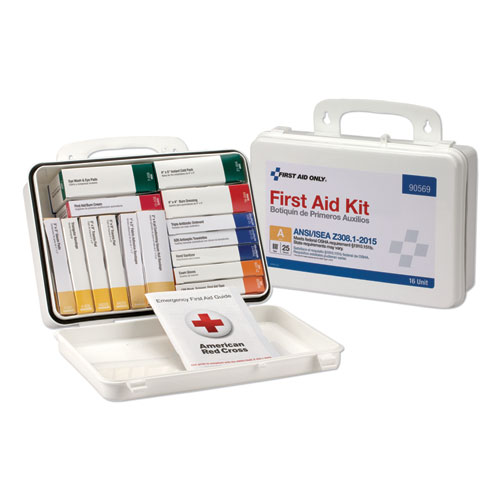 Unitized ANSI Class A Weatherproof First Aid Kit for 25 People, 84 Pieces, Plastic