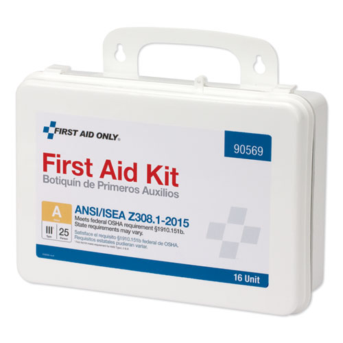 Unitized Ansi Class A Weatherproof First Aid Kit For 25 People, 16 Units