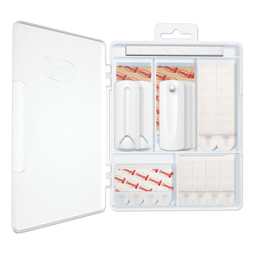 Image of Picture Hanging Kit, Assorted Sizes, Plastic, White/Clear, 1 lb; 4 lb; 5 lb Capacities 38 Pieces/Pack