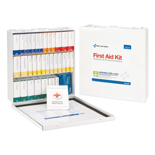 Unitized Ansi Compliant Class B Type Iii First Aid Kit For 100 People, 54 Units