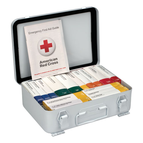 Image of First Aid Only™ Unitized Ansi Compliant Class A Type Iii First Aid Kit For 25 People, 84 Pieces, Metal Case