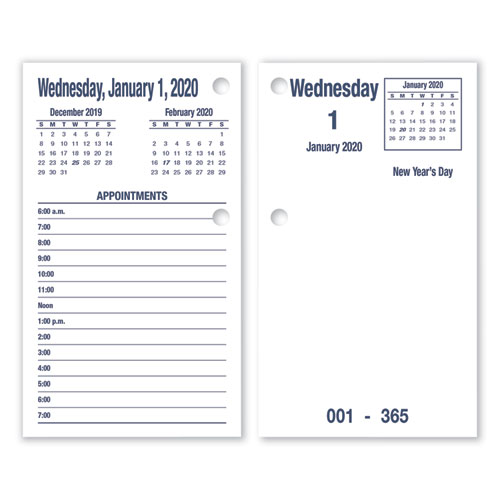 7510016648815 SKILCRAFT DAYMAX Type II Calendar Pad, 6 x 3.5, White/Blue Sheets, 12-Month (Jan to Dec): 2023