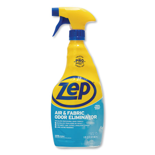 Image of Zep Commercial® Air And Fabric Odor Eliminator, Fresh Scent, 32 Oz Bottle, 12/Carton
