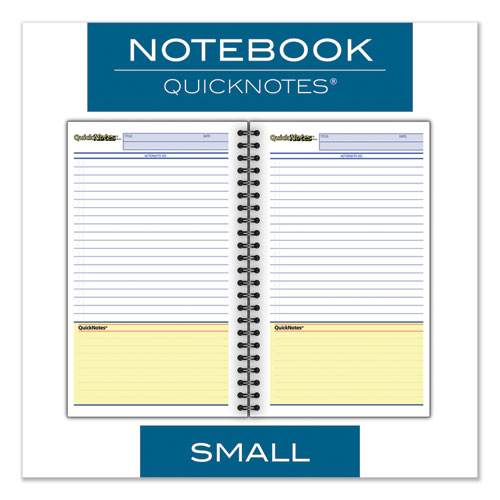 Wirebound Guided Business Notebook, QuickNotes, Dark Gray Cover, 8 x 5, 80 Sheets