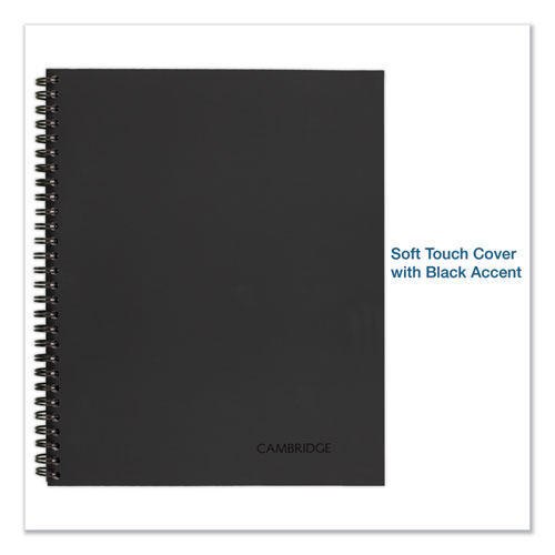 Image of Cambridge® Wirebound Guided Meeting Notes Notebook, 1-Subject, Meeting-Minutes/Notes Format, Dark Gray Cover, (80) 11 X 8.25 Sheets