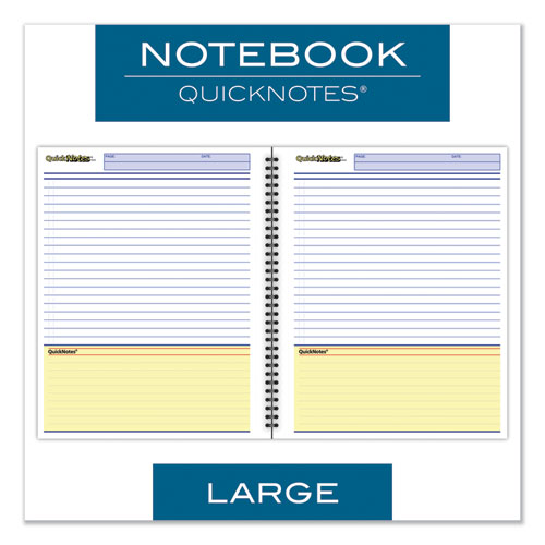 Image of Cambridge® Wirebound Guided Quicknotes Notebook, 1-Subject, List-Management Format, Dark Gray Cover, (80) 11 X 8.5 Sheets