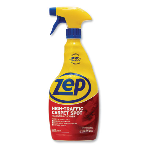 Zep Commercial® High Traffic Carpet Cleaner, Fresh Scent, 32 oz Spray Bottle, 12/Carton