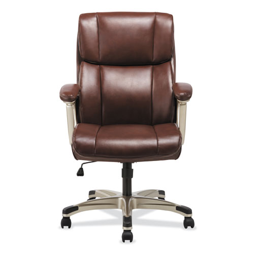3-SIXTEEN HIGH-BACK EXECUTIVE CHAIR, SUPPORTS UP TO 250 LBS., BROWN SEAT/BROWN BACK, CHROME BASE