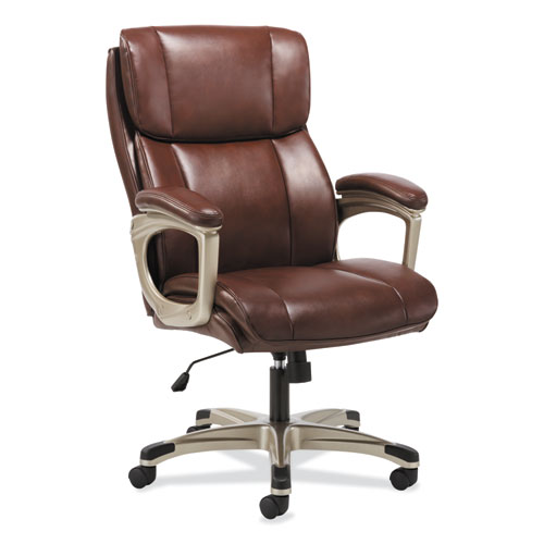 3-SIXTEEN HIGH-BACK EXECUTIVE CHAIR, SUPPORTS UP TO 250 LBS., BROWN SEAT/BROWN BACK, CHROME BASE